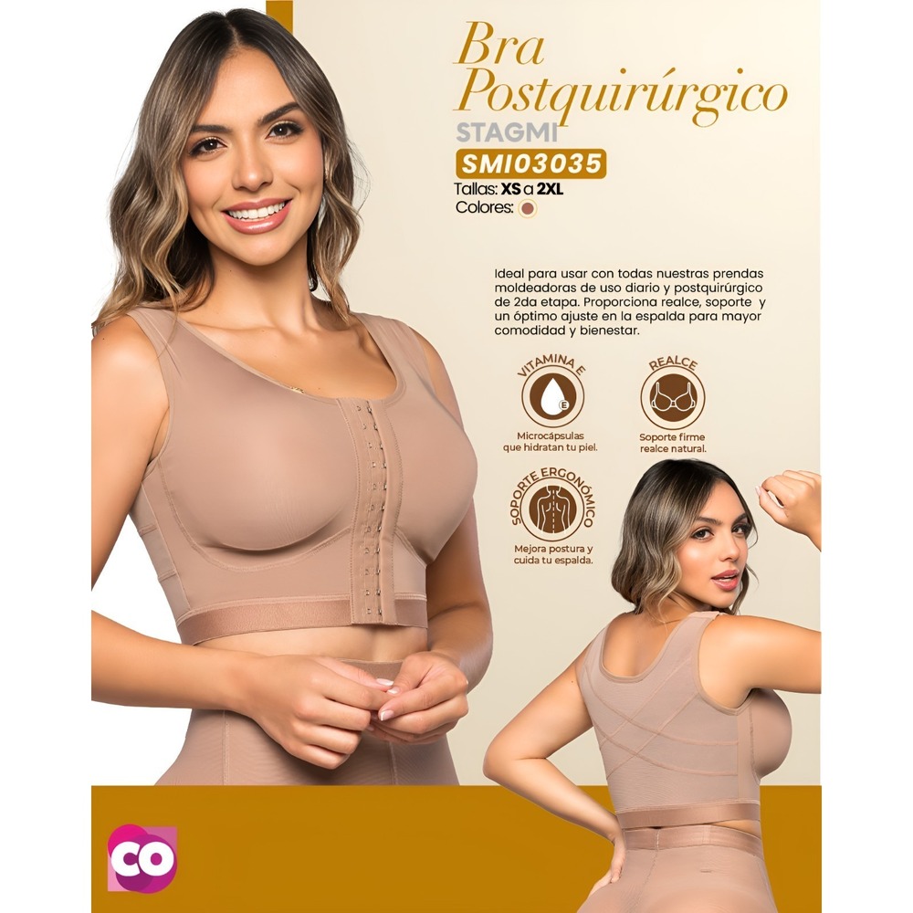 Stagmi Faja Colombian SMI03035 Magic Bra Post-Op or Everyday Adjustable MaxCover